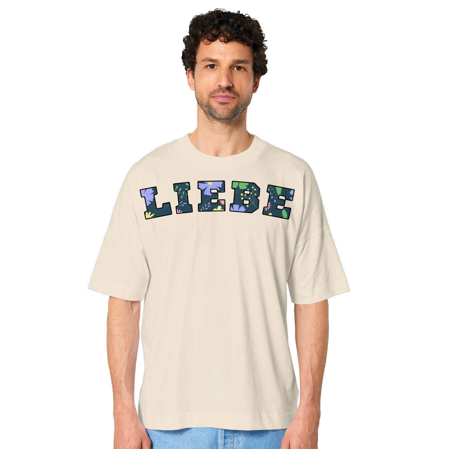 Liebe Floral Pattern - Organic Oversize Shirt