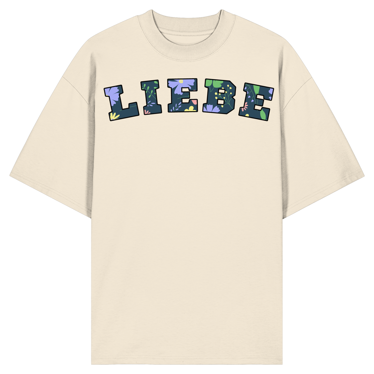 Liebe Floral Pattern - Organic Oversize Shirt