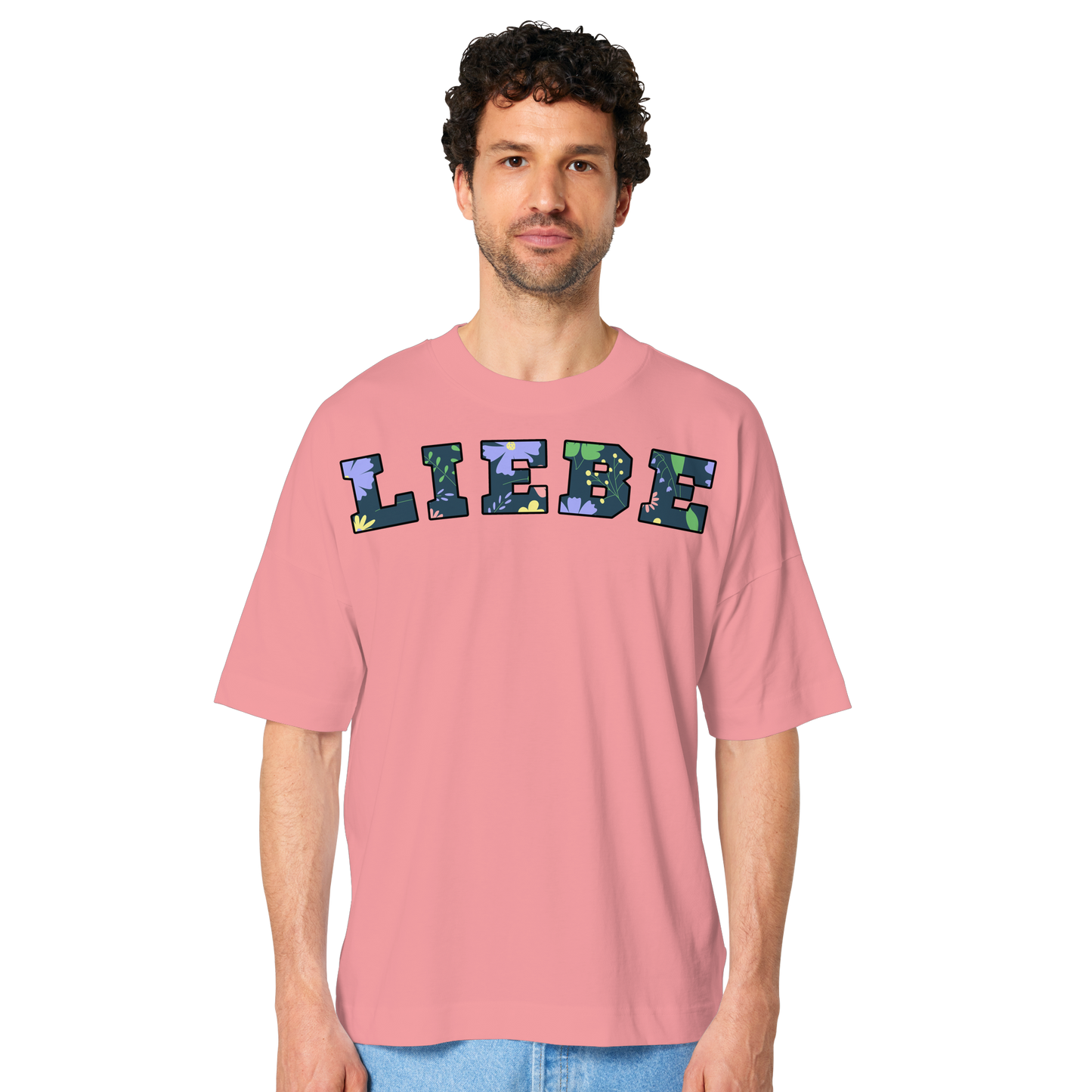 Liebe Floral Pattern - Organic Oversize Shirt