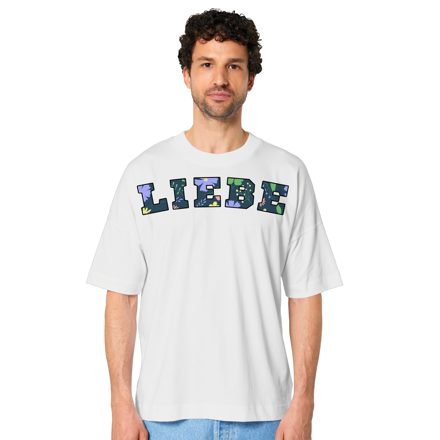 Liebe Floral Pattern - Organic Oversize Shirt