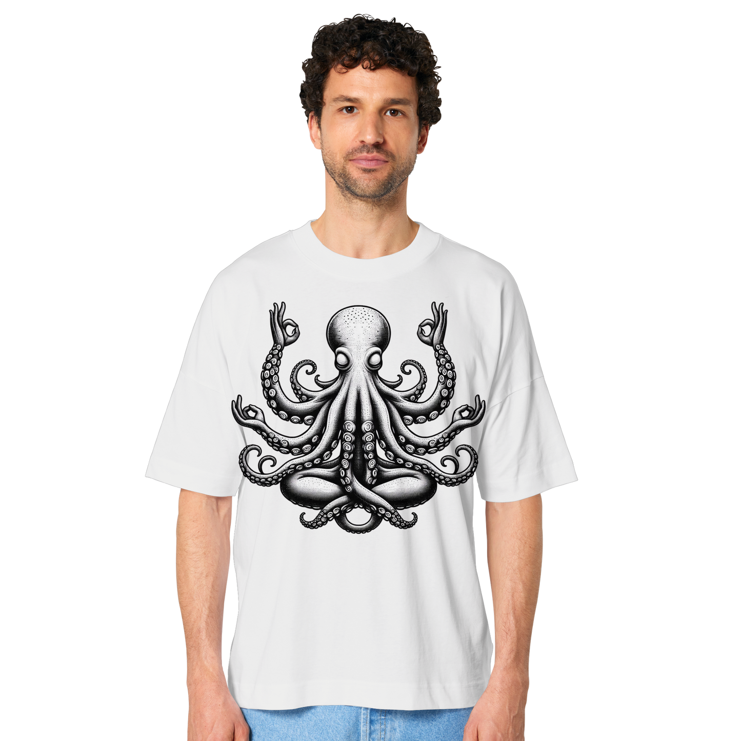 Oktopus in Meditation - Organic Oversize Shirt