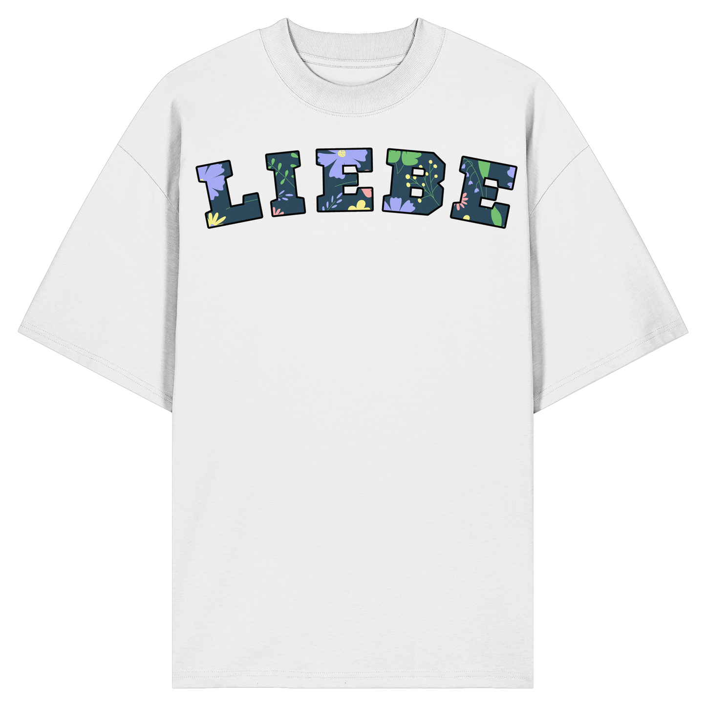 Liebe Floral Pattern - Organic Oversize Shirt