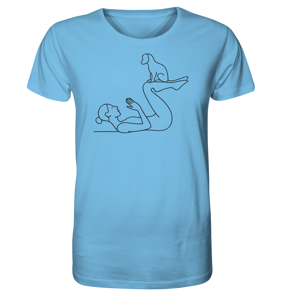 Yoga Frau mit Hund - Organic Shirt