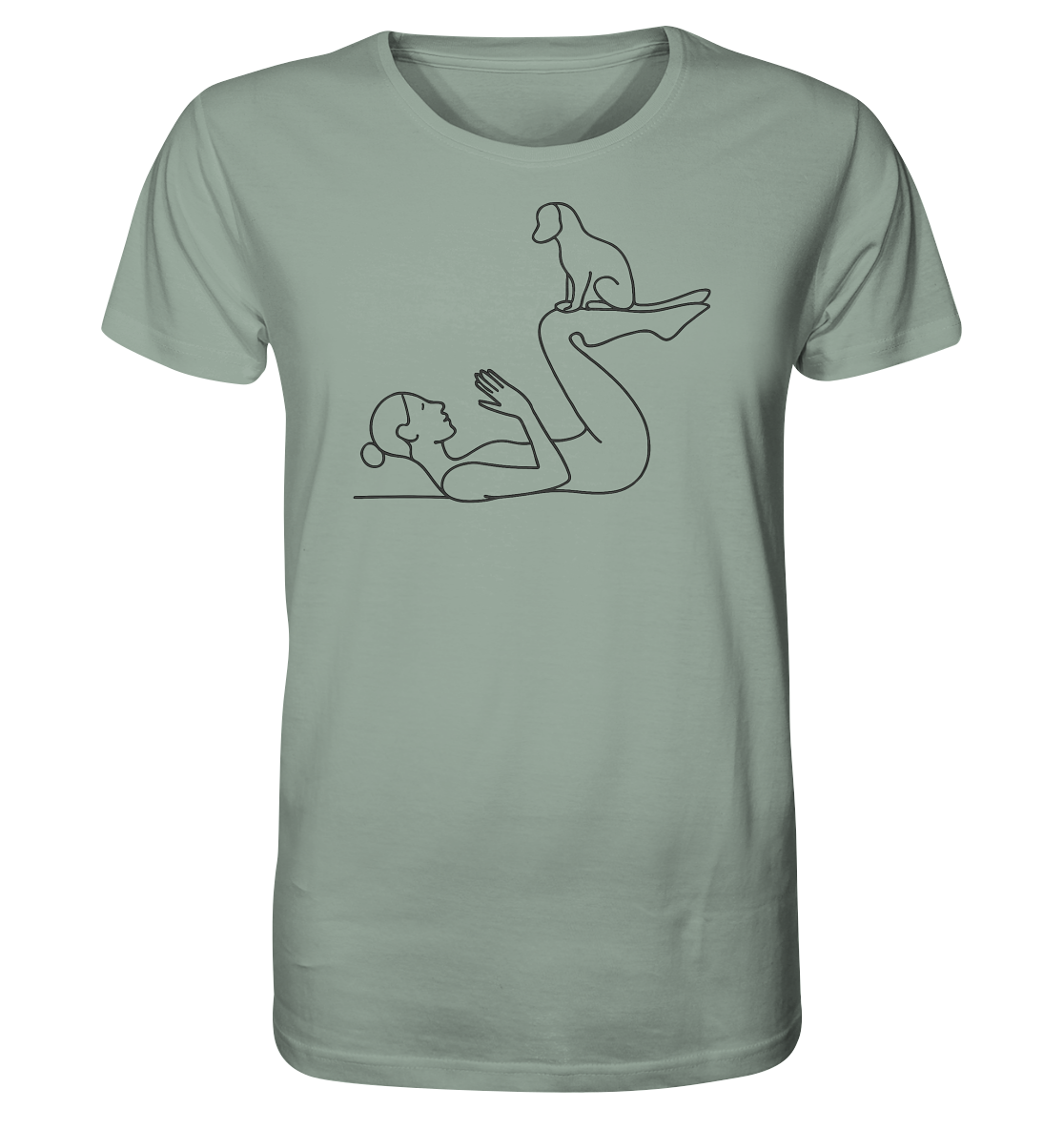 Yoga Frau mit Hund - Organic Shirt