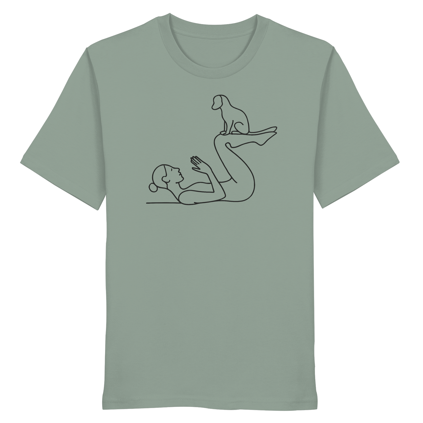 Yoga Frau mit Hund - Organic Shirt