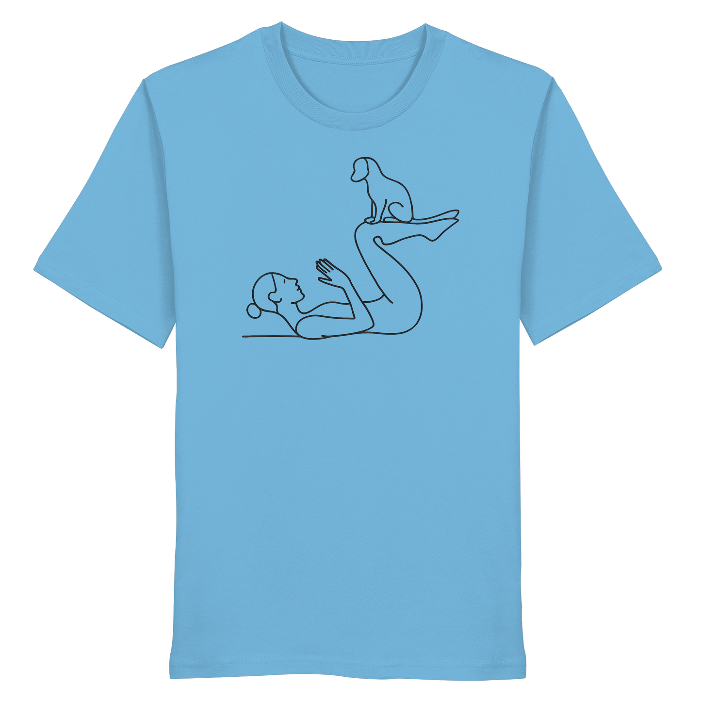 Yoga Frau mit Hund - Organic Shirt