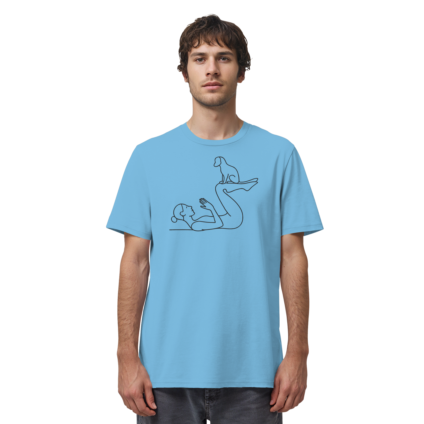 Yoga Frau mit Hund - Organic Shirt