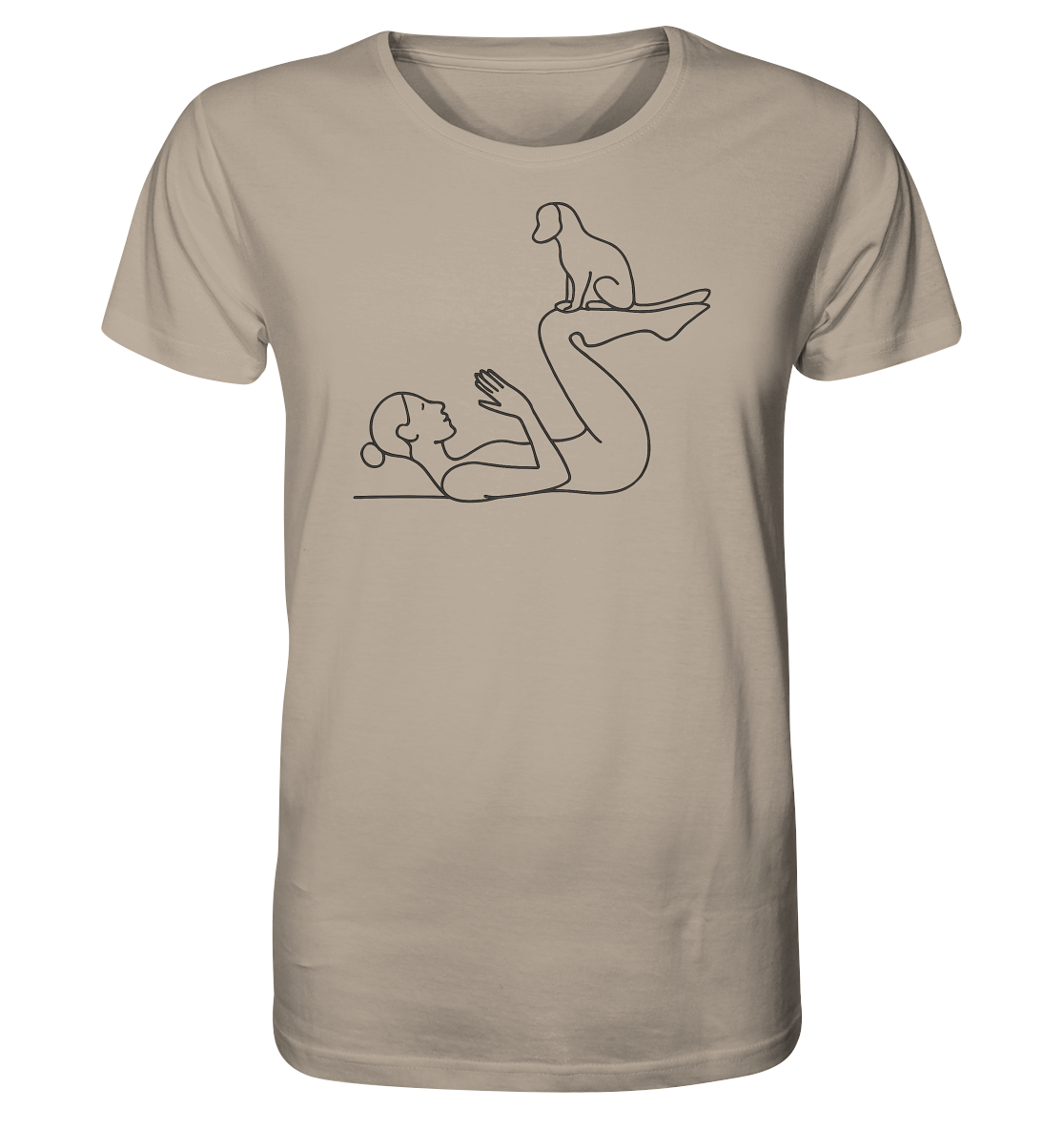 Yoga Frau mit Hund - Organic Shirt