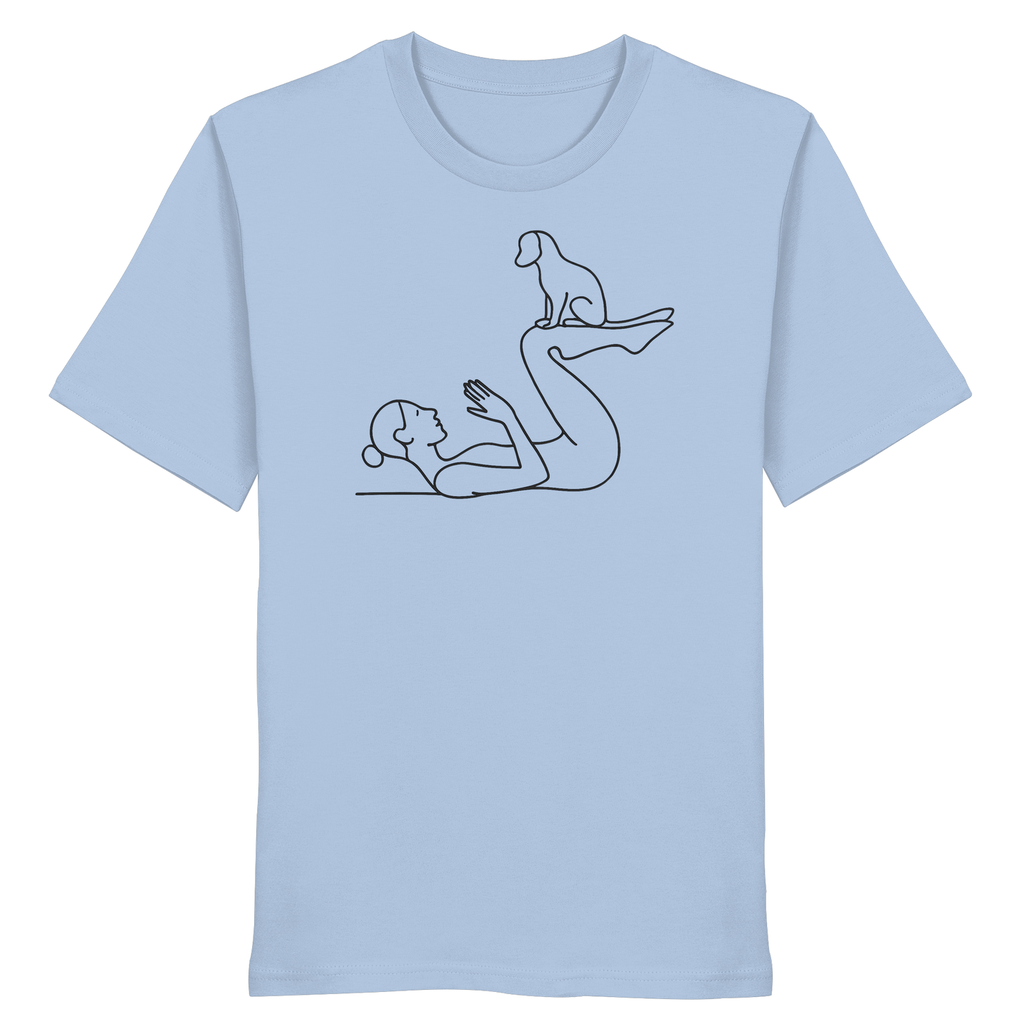 Yoga Frau mit Hund - Organic Shirt