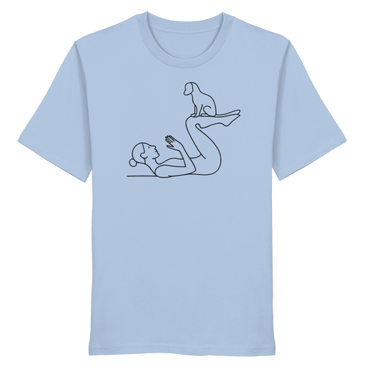 Yoga Frau mit Hund - Organic Shirt