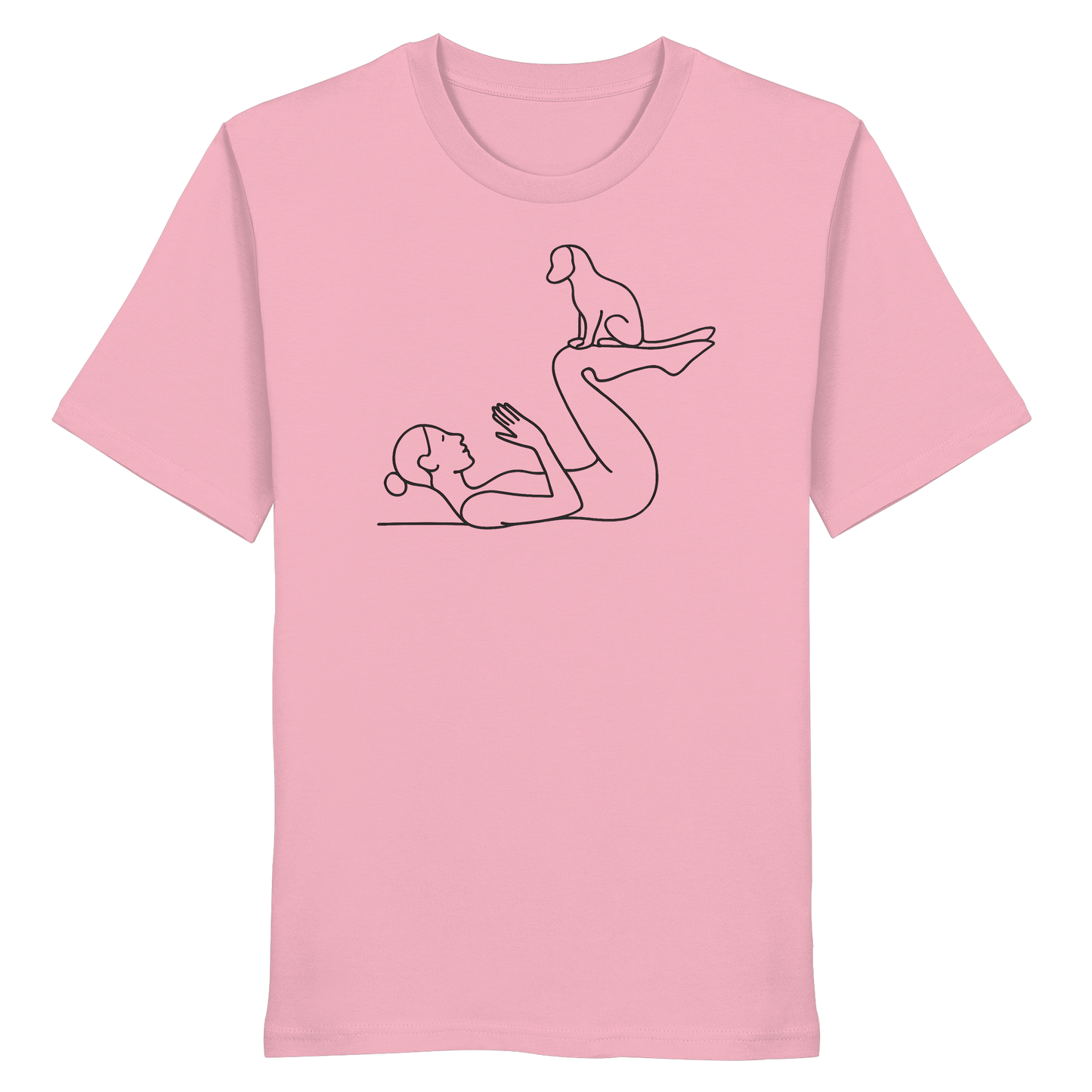 Yoga Frau mit Hund - Organic Shirt