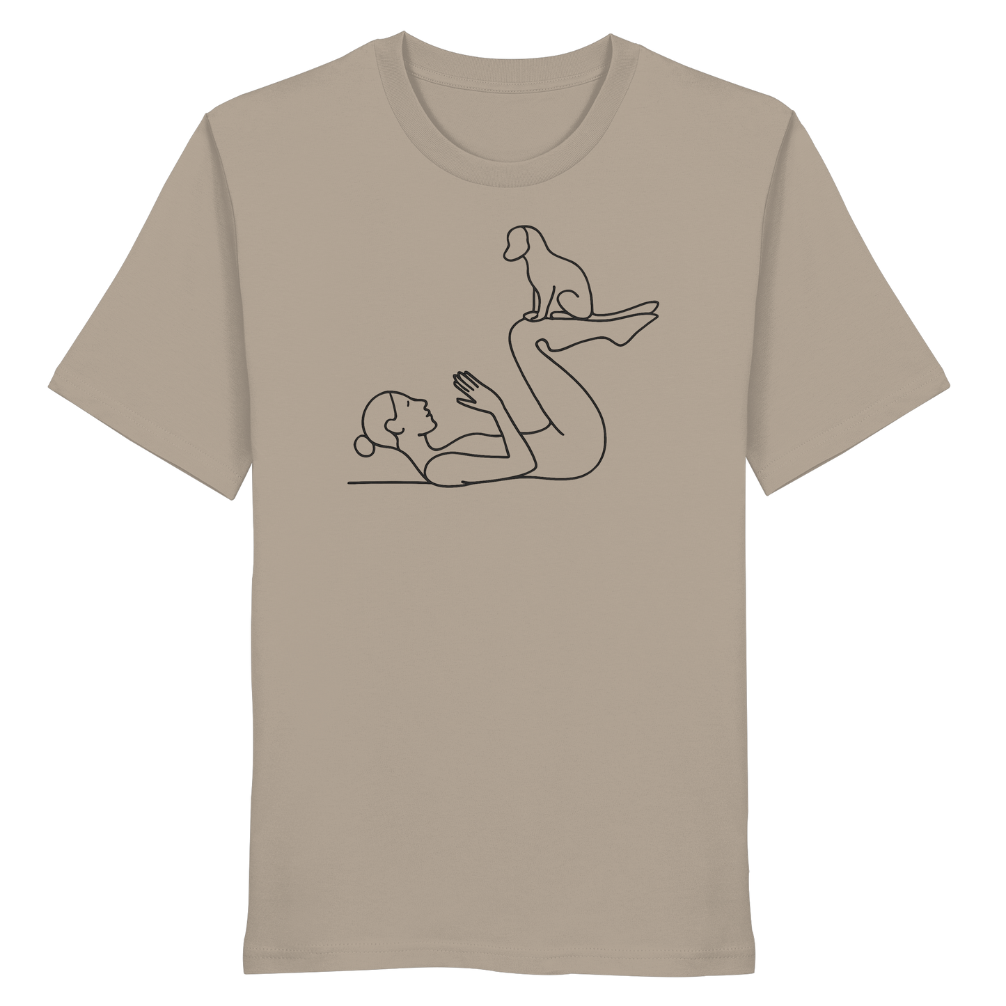 Yoga Frau mit Hund - Organic Shirt