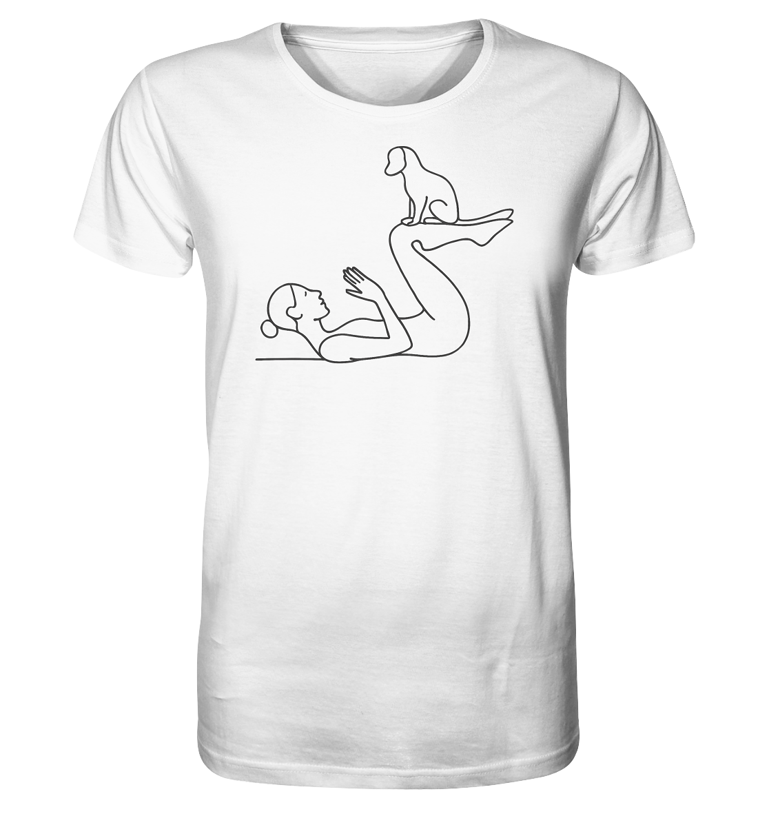 Yoga Frau mit Hund - Organic Shirt