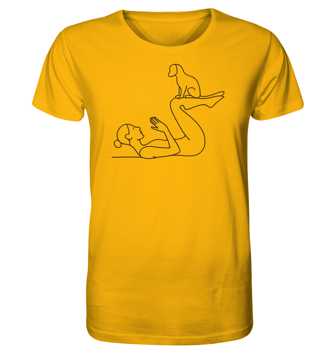 Yoga Frau mit Hund - Organic Shirt