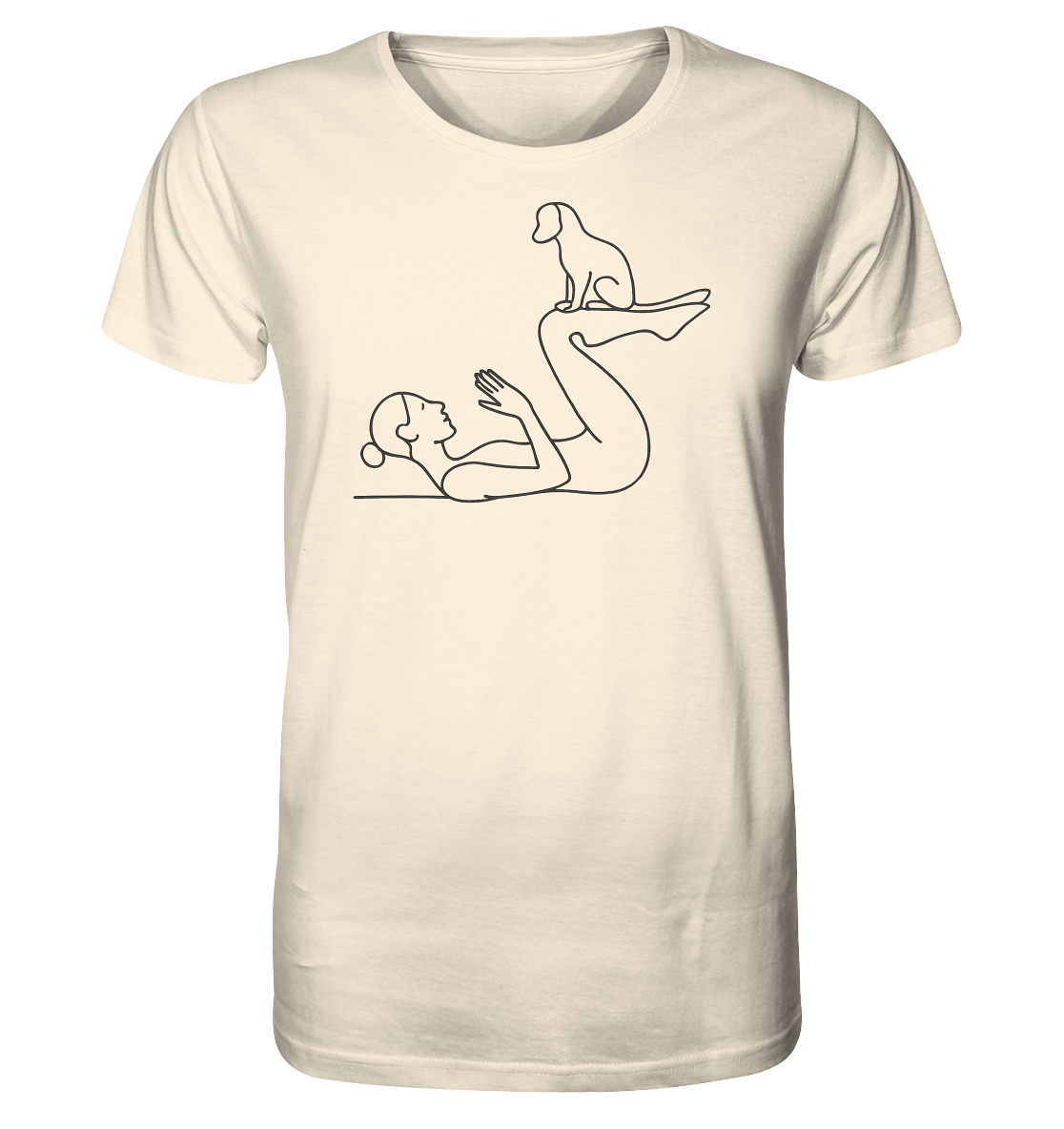 Yoga Frau mit Hund - Organic Shirt