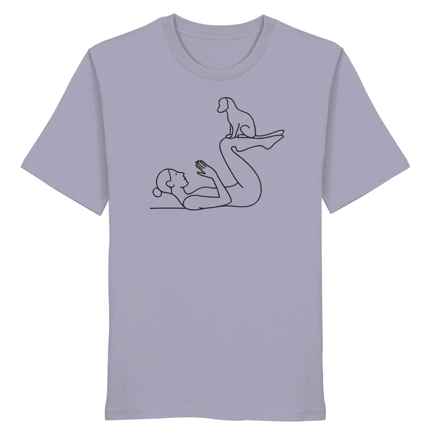 Yoga Frau mit Hund - Organic Shirt
