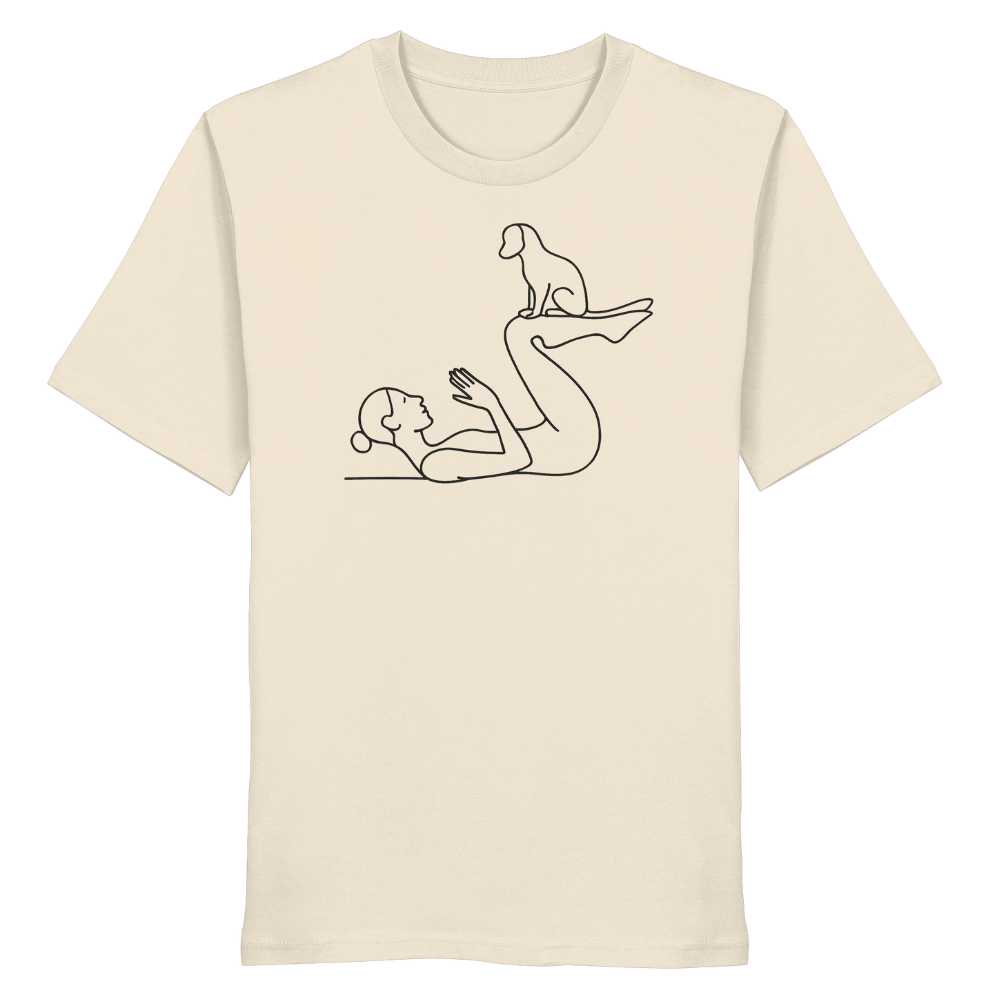 Yoga Frau mit Hund - Organic Shirt