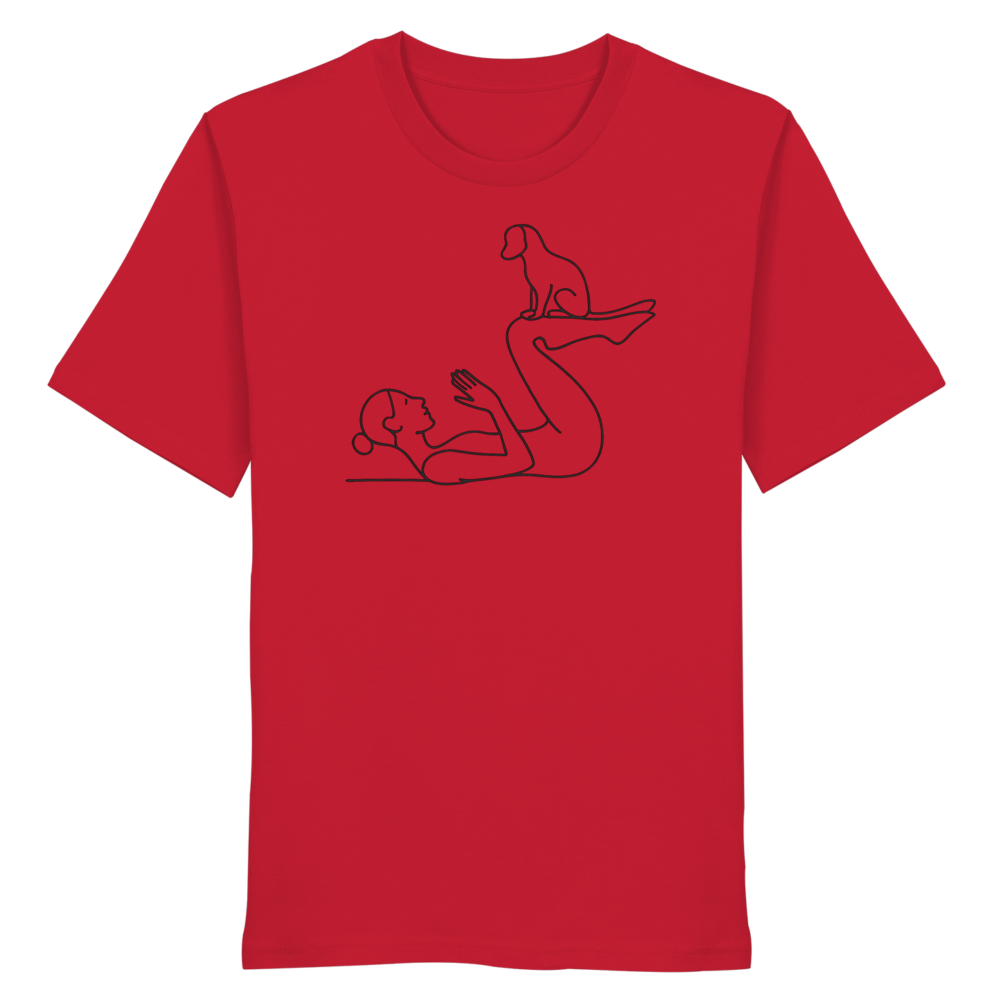 Yoga Frau mit Hund - Organic Shirt