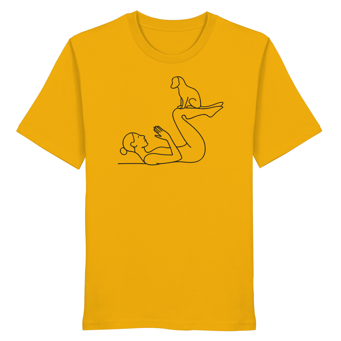 Yoga Frau mit Hund - Organic Shirt