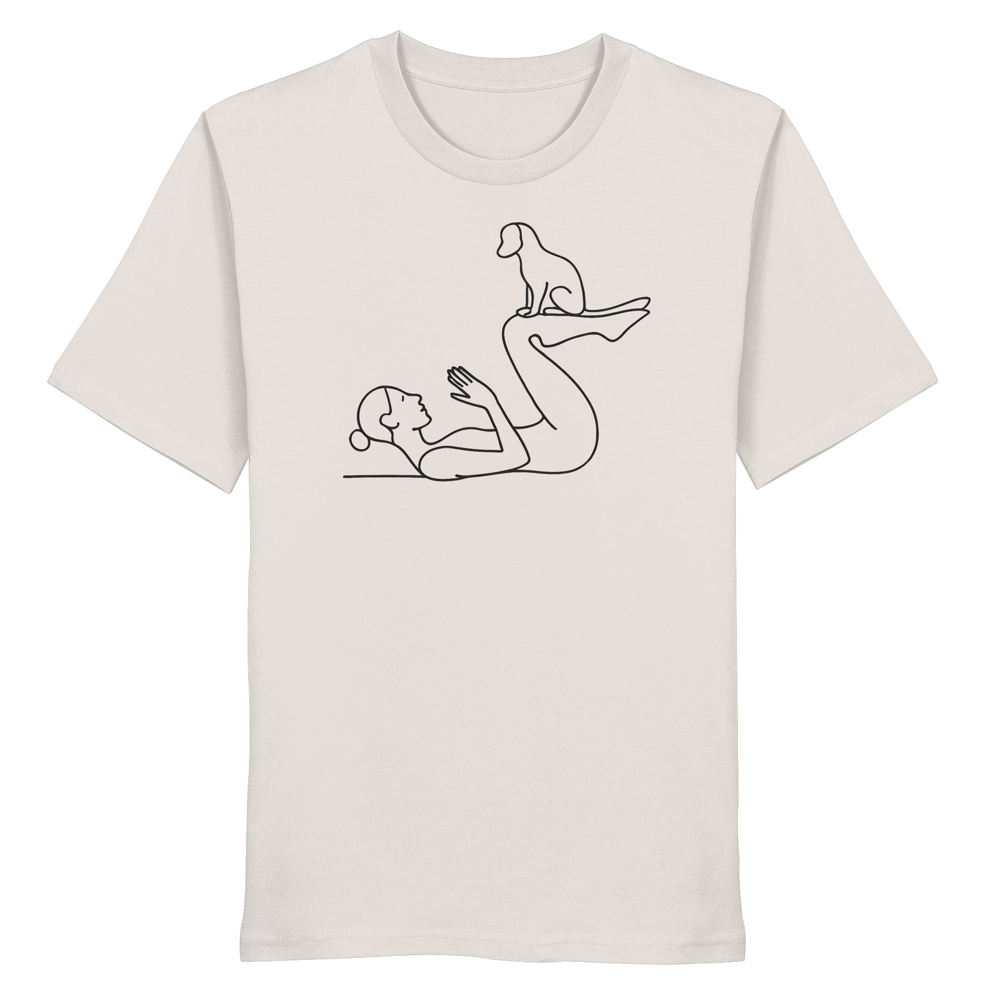 Yoga Frau mit Hund - Organic Shirt