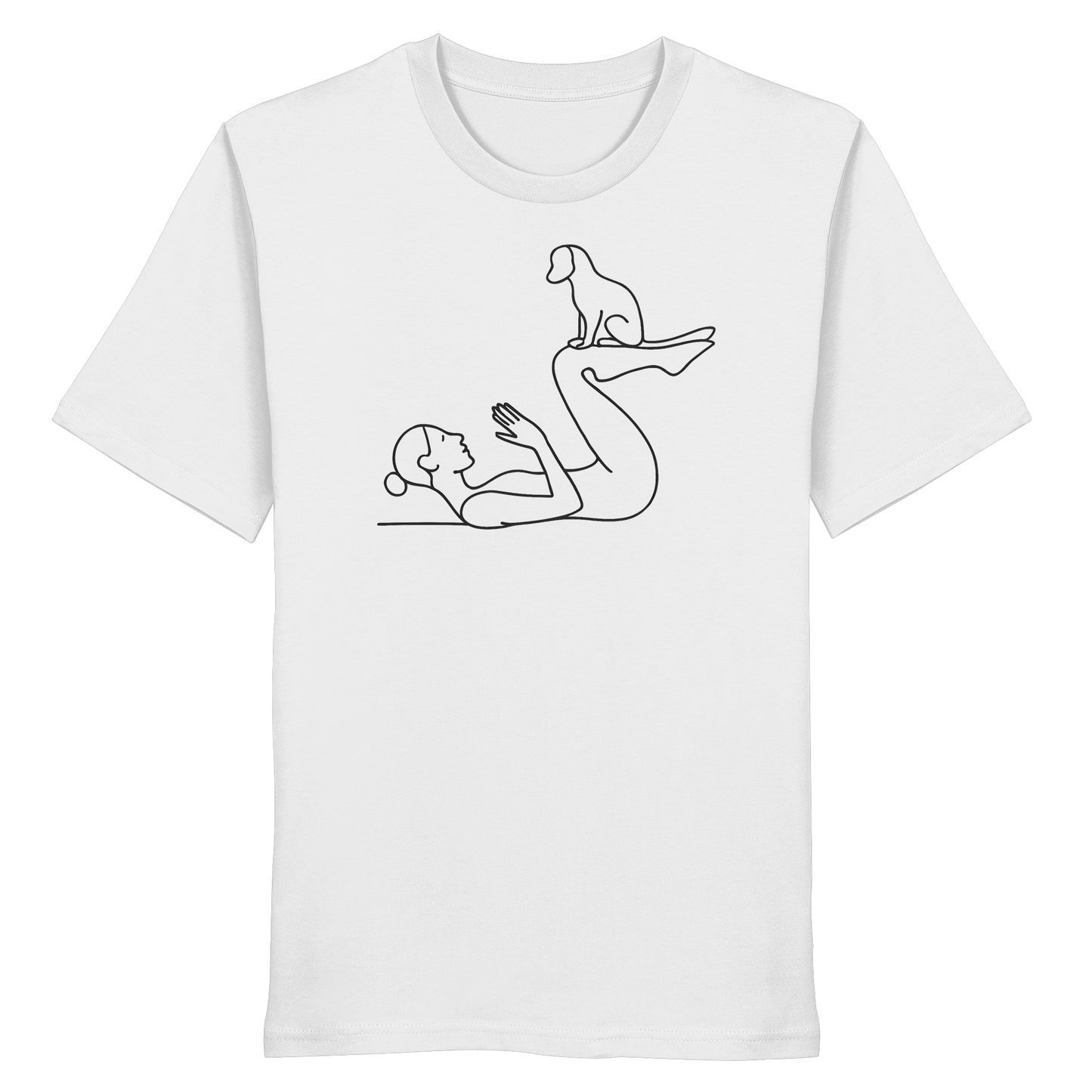 Yoga Frau mit Hund - Organic Shirt