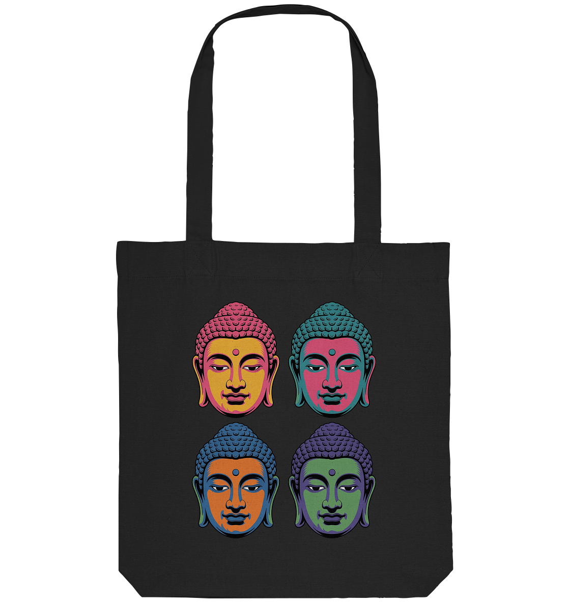 Buddha Köpfe Pop Art - Organic Tote-Bag