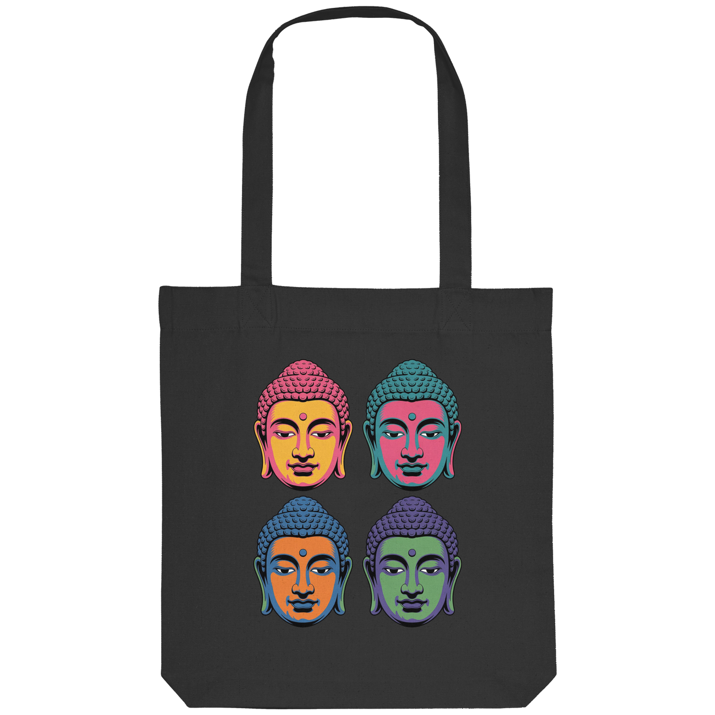 Buddha Köpfe Pop Art - Organic Tote-Bag