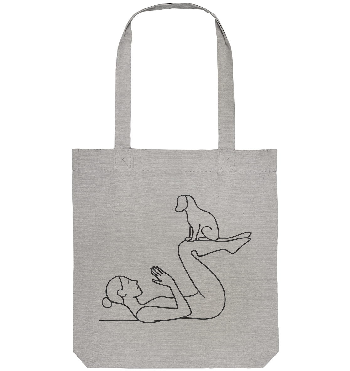 Yoga Frau mit Hund - Organic Tote-Bag