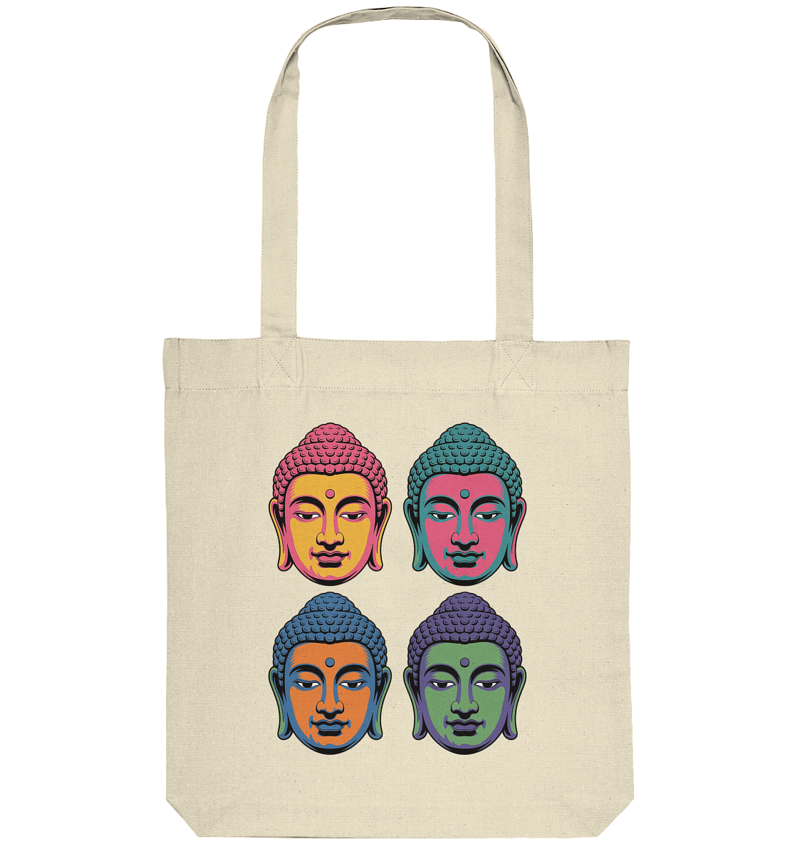 Buddha Köpfe Pop Art - Organic Tote-Bag