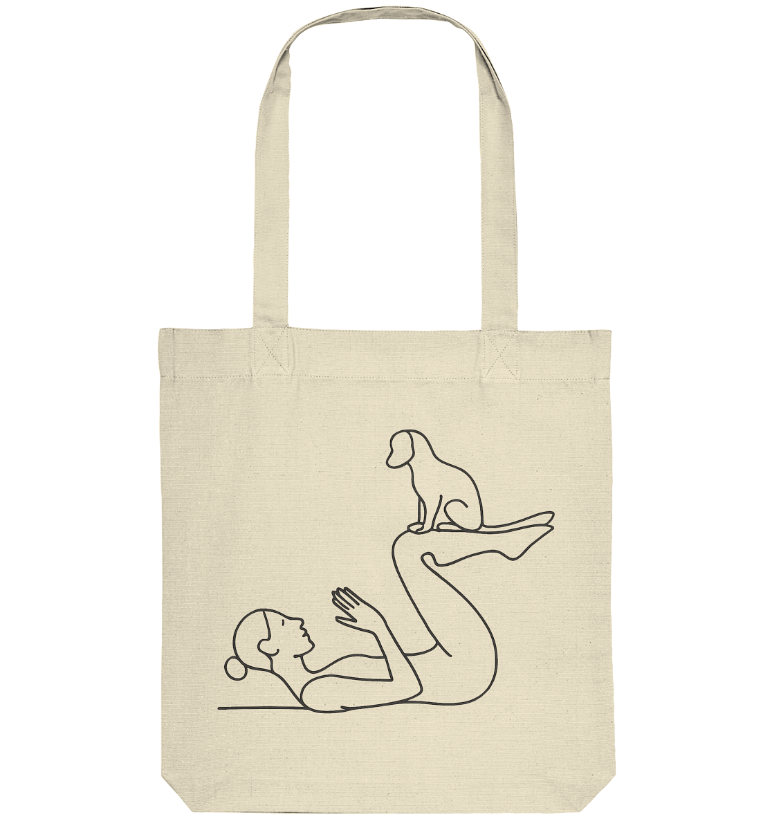 Yoga Frau mit Hund - Organic Tote-Bag