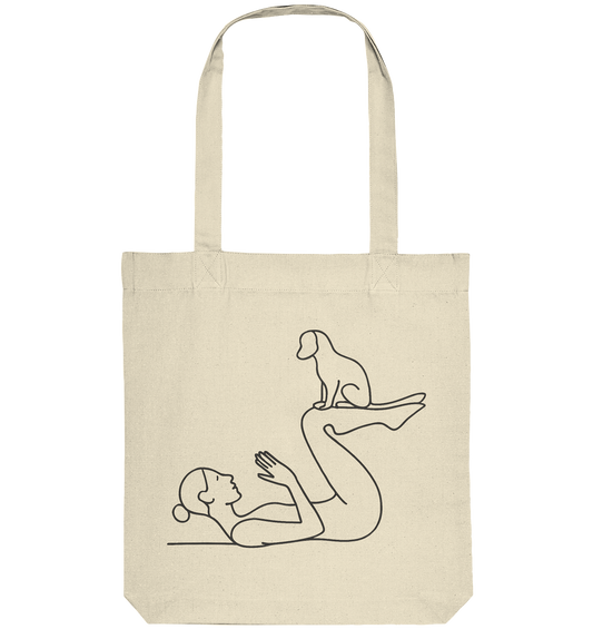 Yoga Frau mit Hund - Organic Tote-Bag