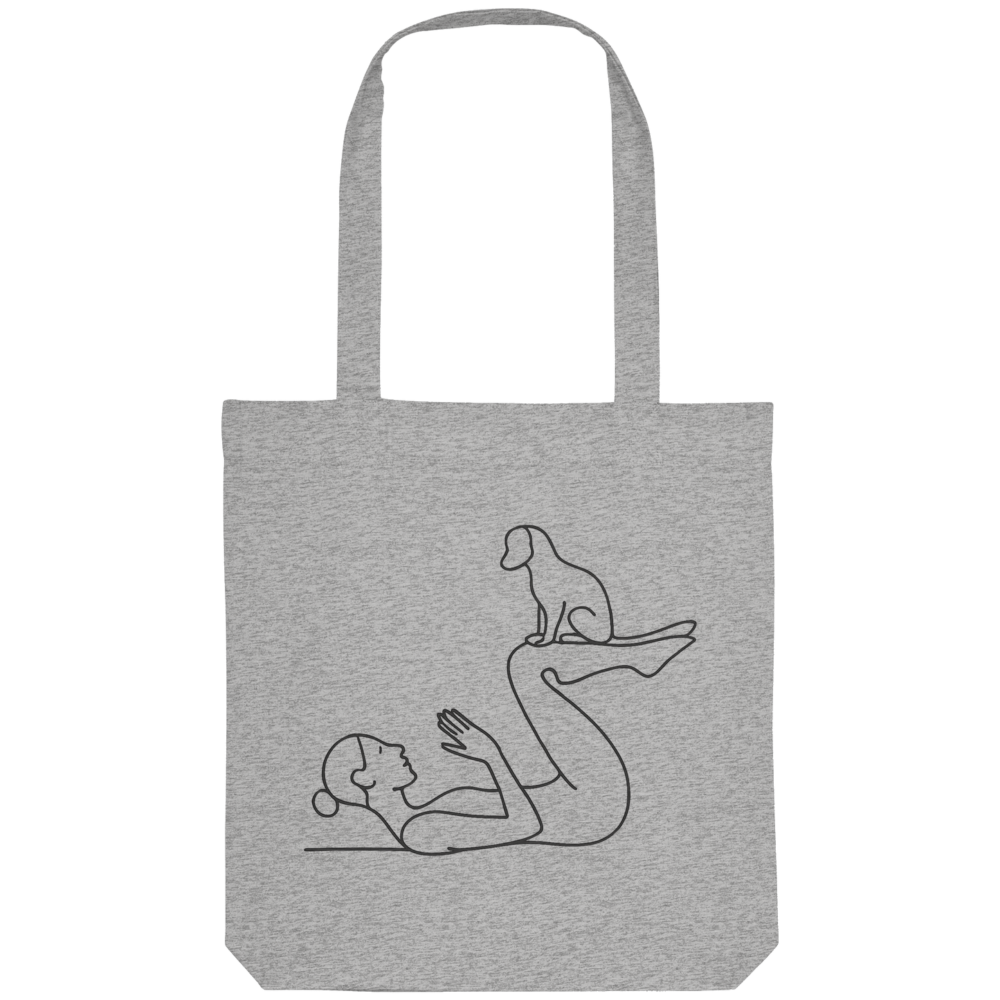 Yoga Frau mit Hund - Organic Tote-Bag