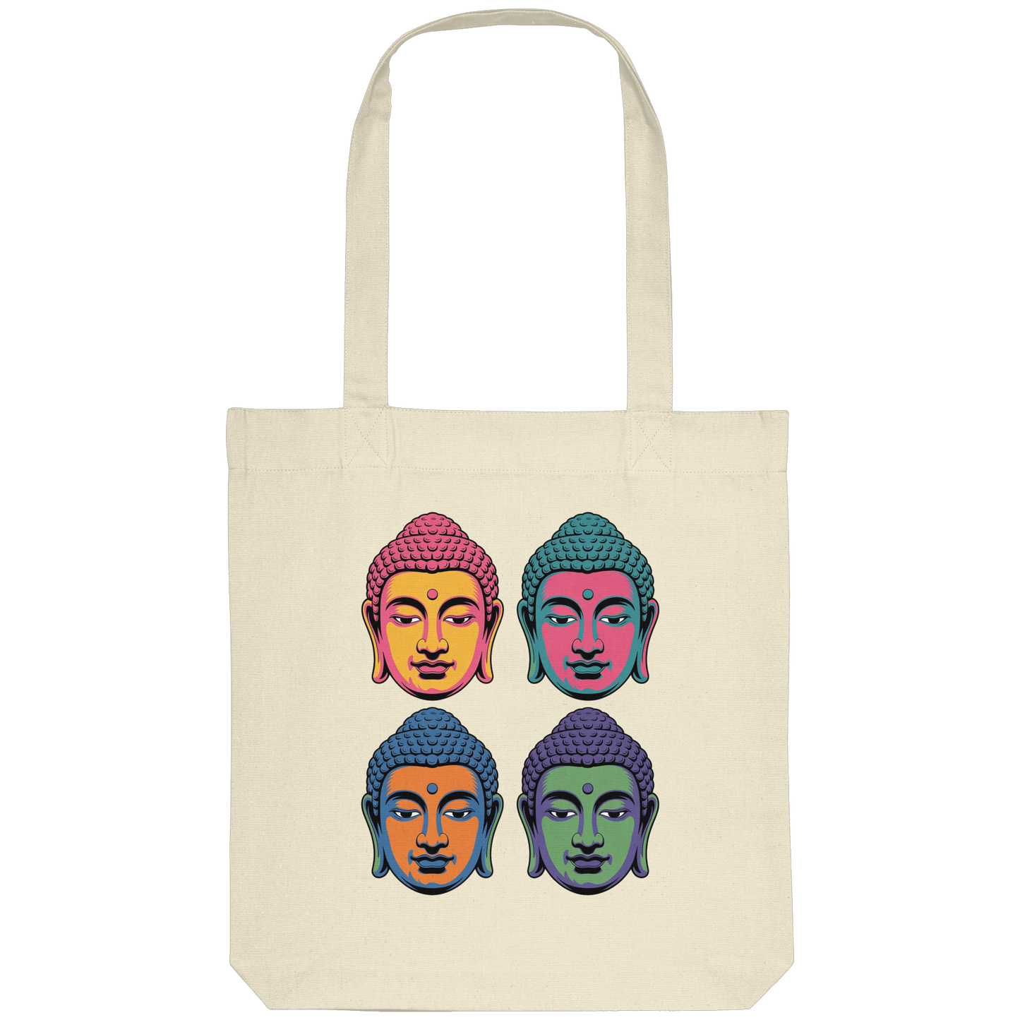 Buddha Köpfe Pop Art - Organic Tote-Bag
