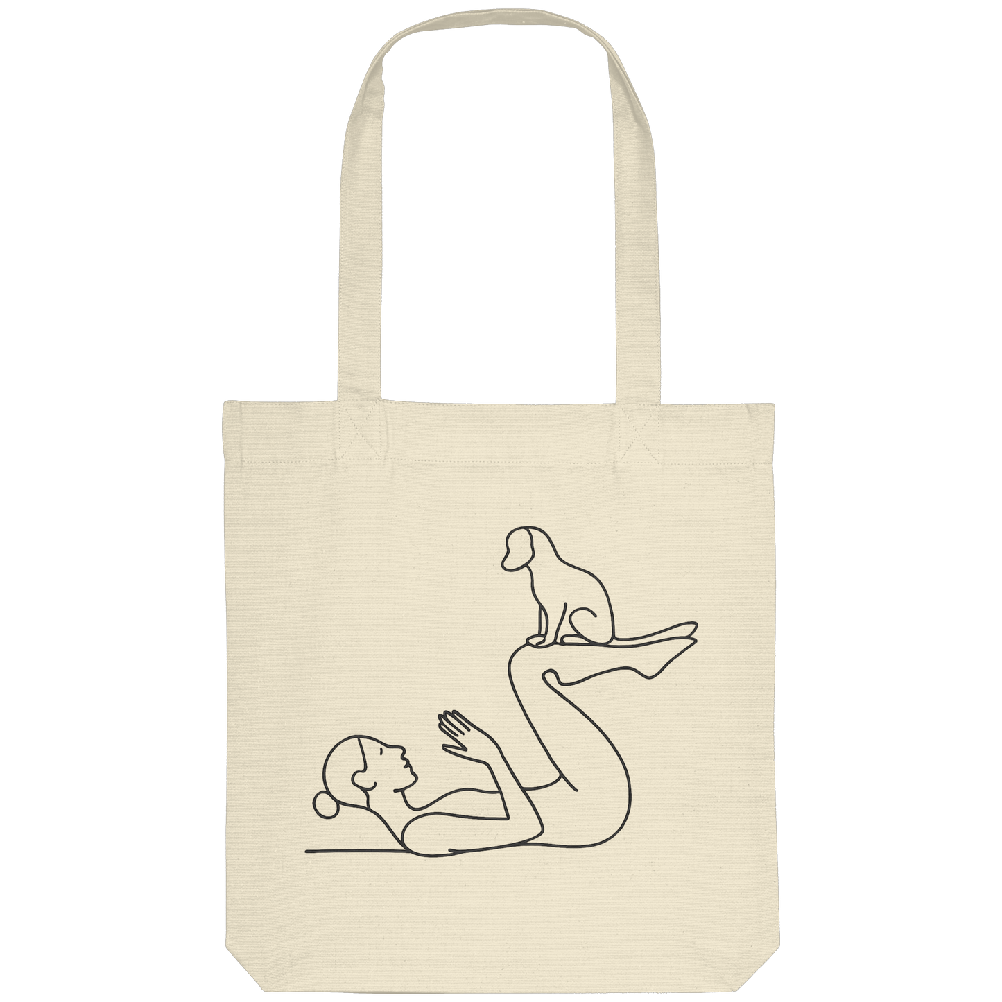 Yoga Frau mit Hund - Organic Tote-Bag