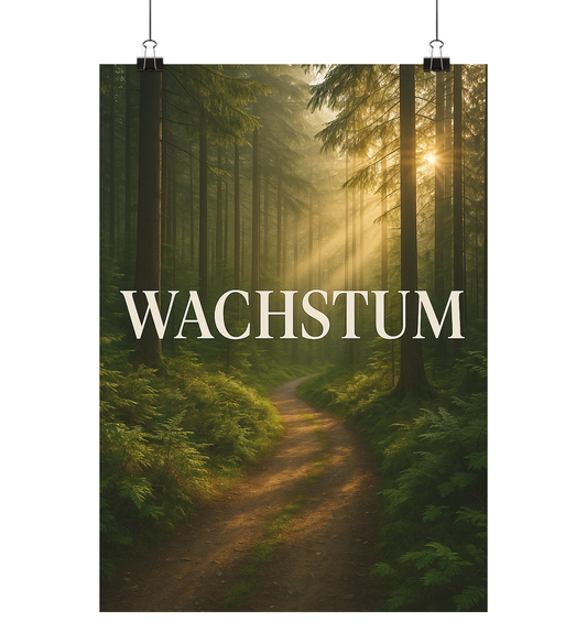 Poster Wachstum | Wald Natur Poster | Motivation, Persönlichkeitsentwicklung, Achtsamkeit | Spirituelle Wanddeko - Poster Din A2 (hoch)