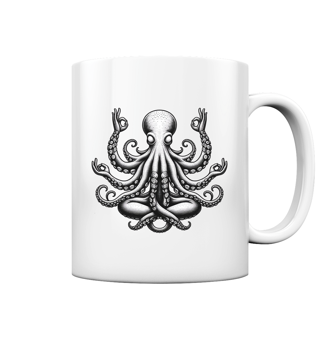 Oktopus in Meditation - Tasse glossy
