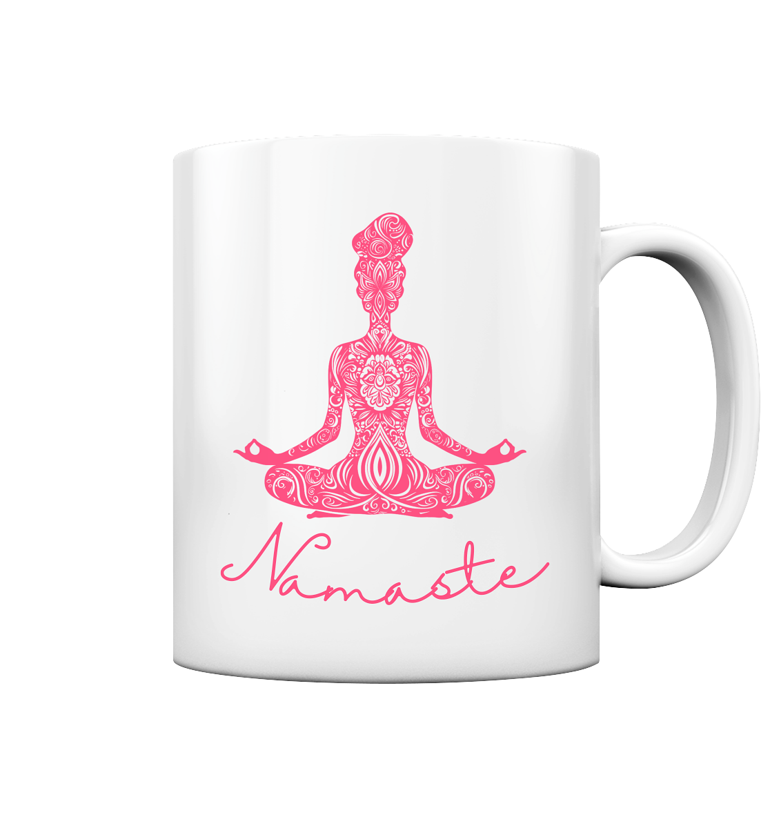 Frau Meditiert Namaste - Tasse glossy