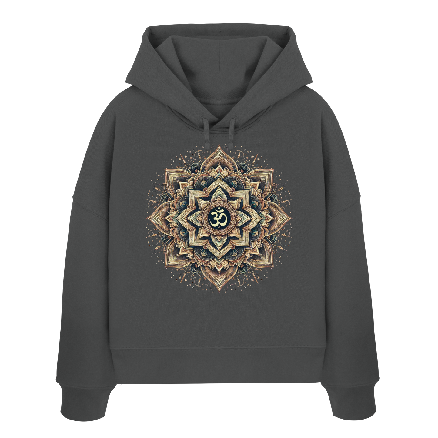 Boho Mandala mit Om - Womens Organic Boxcut Hoodie