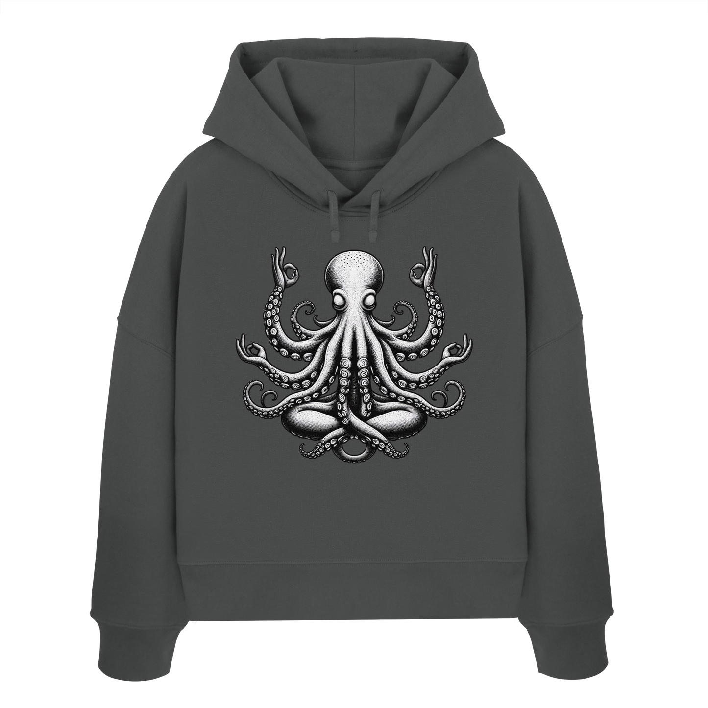 Oktopus in Meditation - Womens Organic Boxcut Hoodie