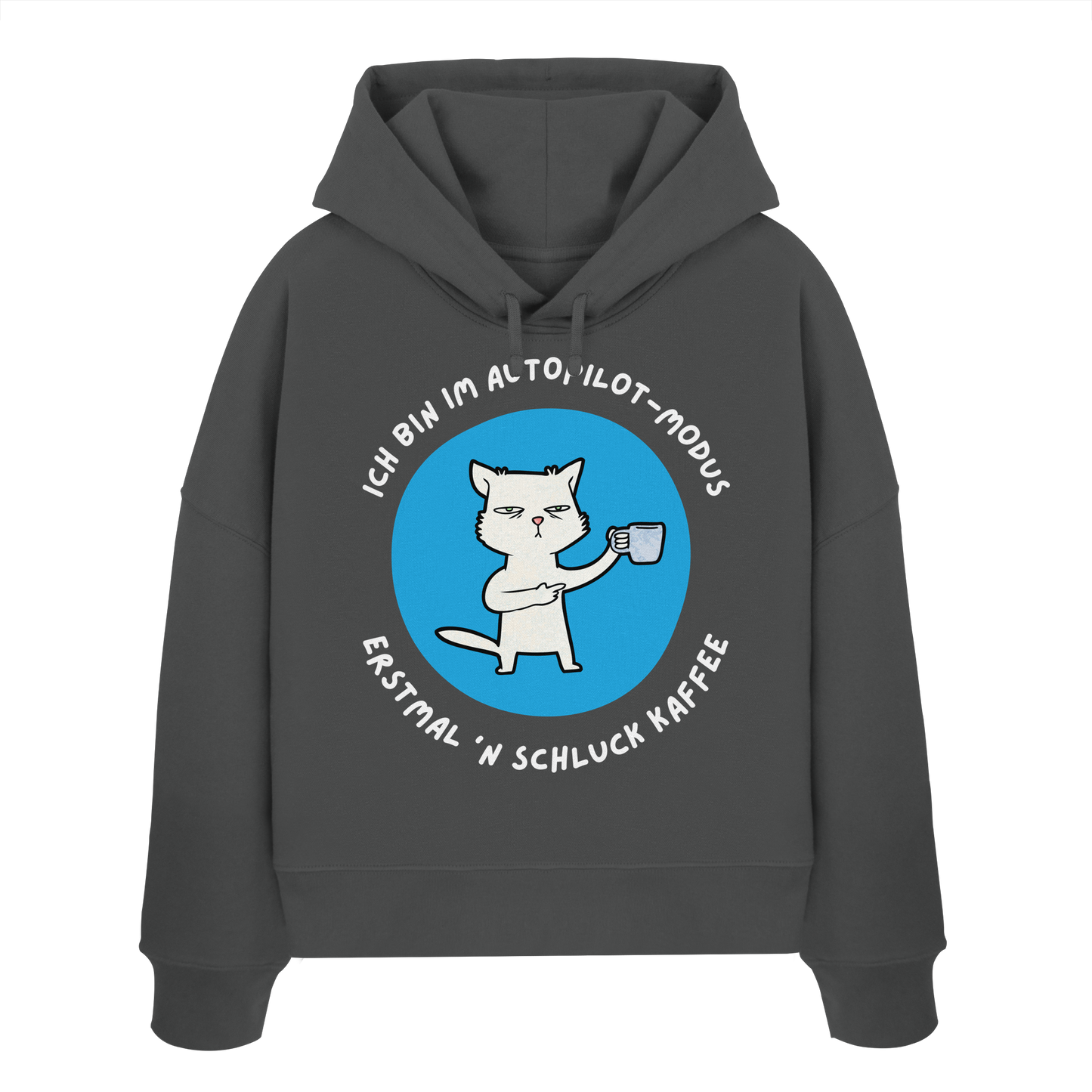 Kaffee Katze - Womens Organic Boxcut Hoodie