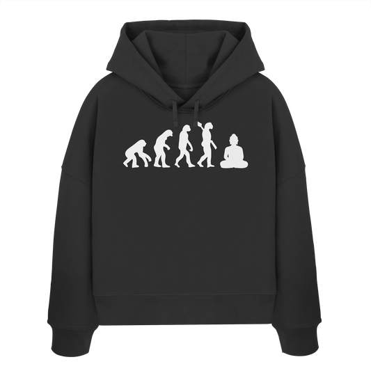 Evolution Buddha - Womens Organic Boxcut Hoodie