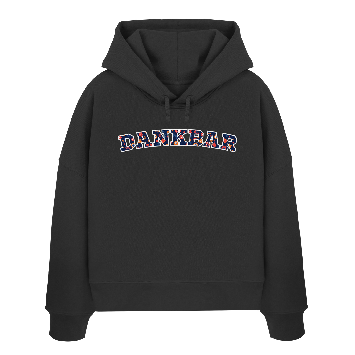 DANKBAR Floral Pattern - Womens Organic Boxcut Hoodie
