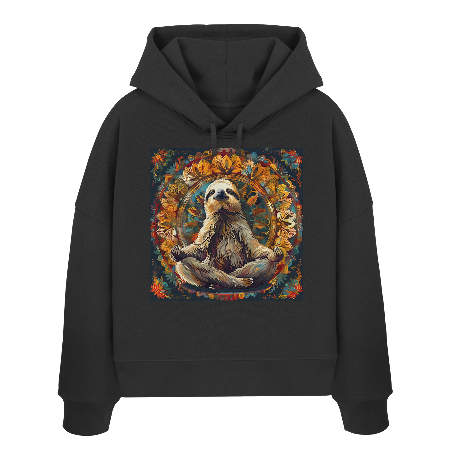 Meditierendes Faultier - Womens Organic Boxcut Hoodie
