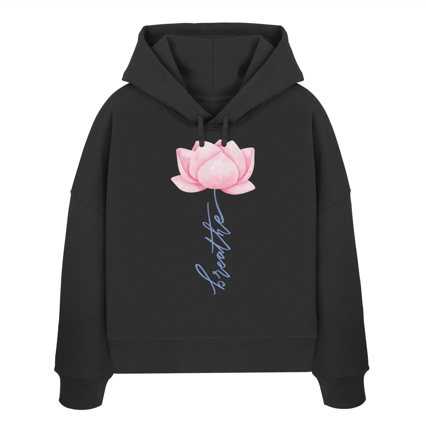 Breathe Lotus Flower - Womens Organic Boxcut Hoodie