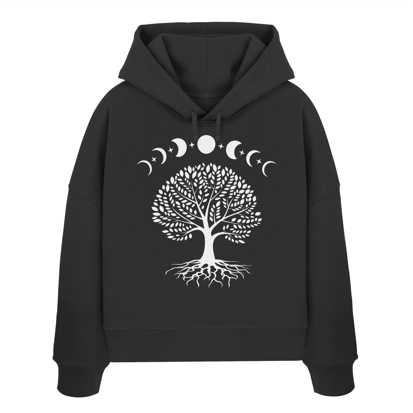 Mondphasen Lebensbaum - Womens Organic Boxcut Hoodie
