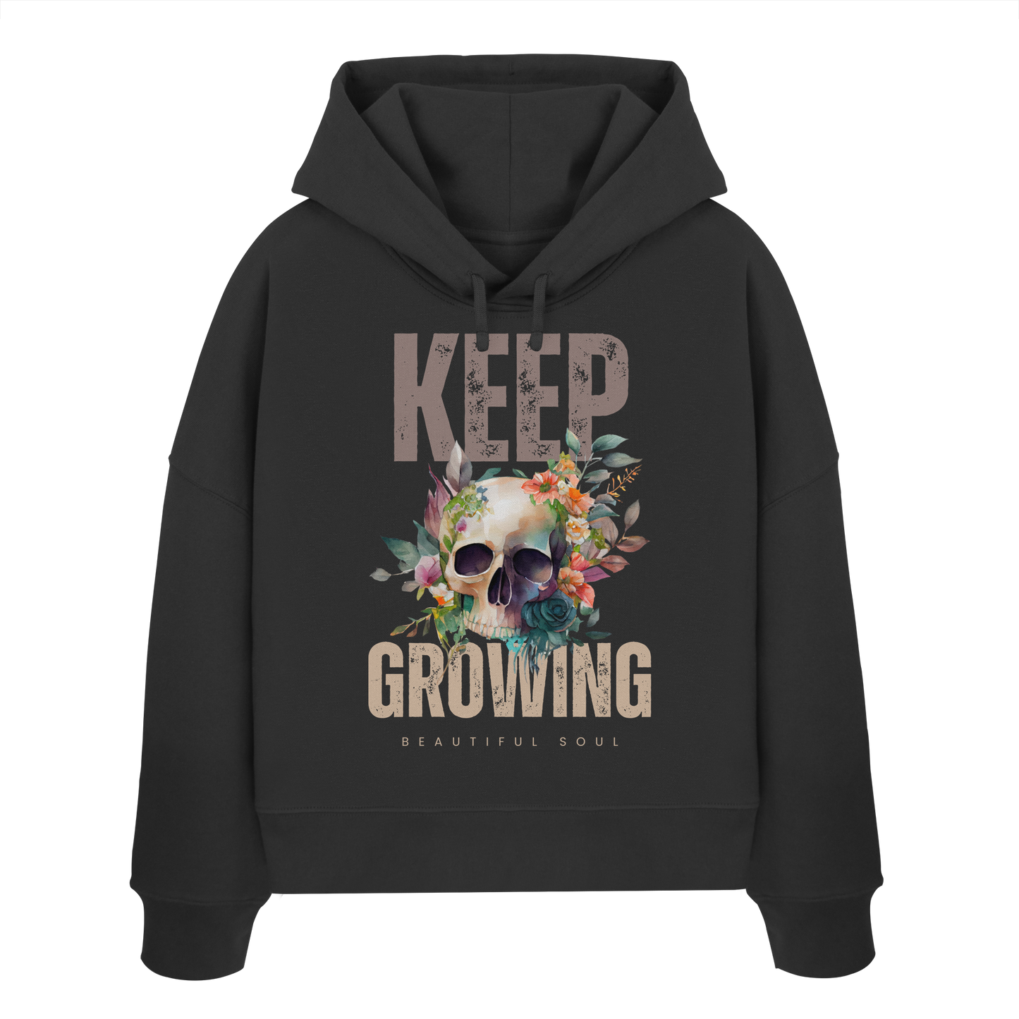 Keep Growing Beautiful Soul - Womens Organic Boxcut Hoodie