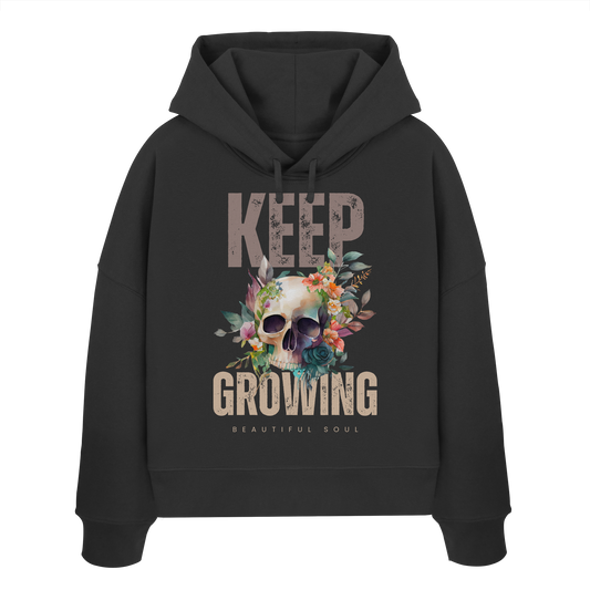 Keep Growing Beautiful Soul - Womens Organic Boxcut Hoodie