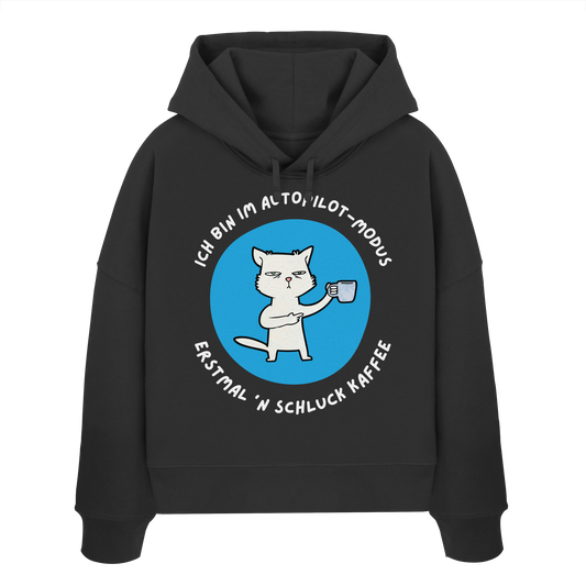 Kaffee Katze - Womens Organic Boxcut Hoodie