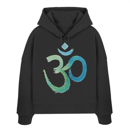 OM Aquarell  - Womens Organic Boxcut Hoodie