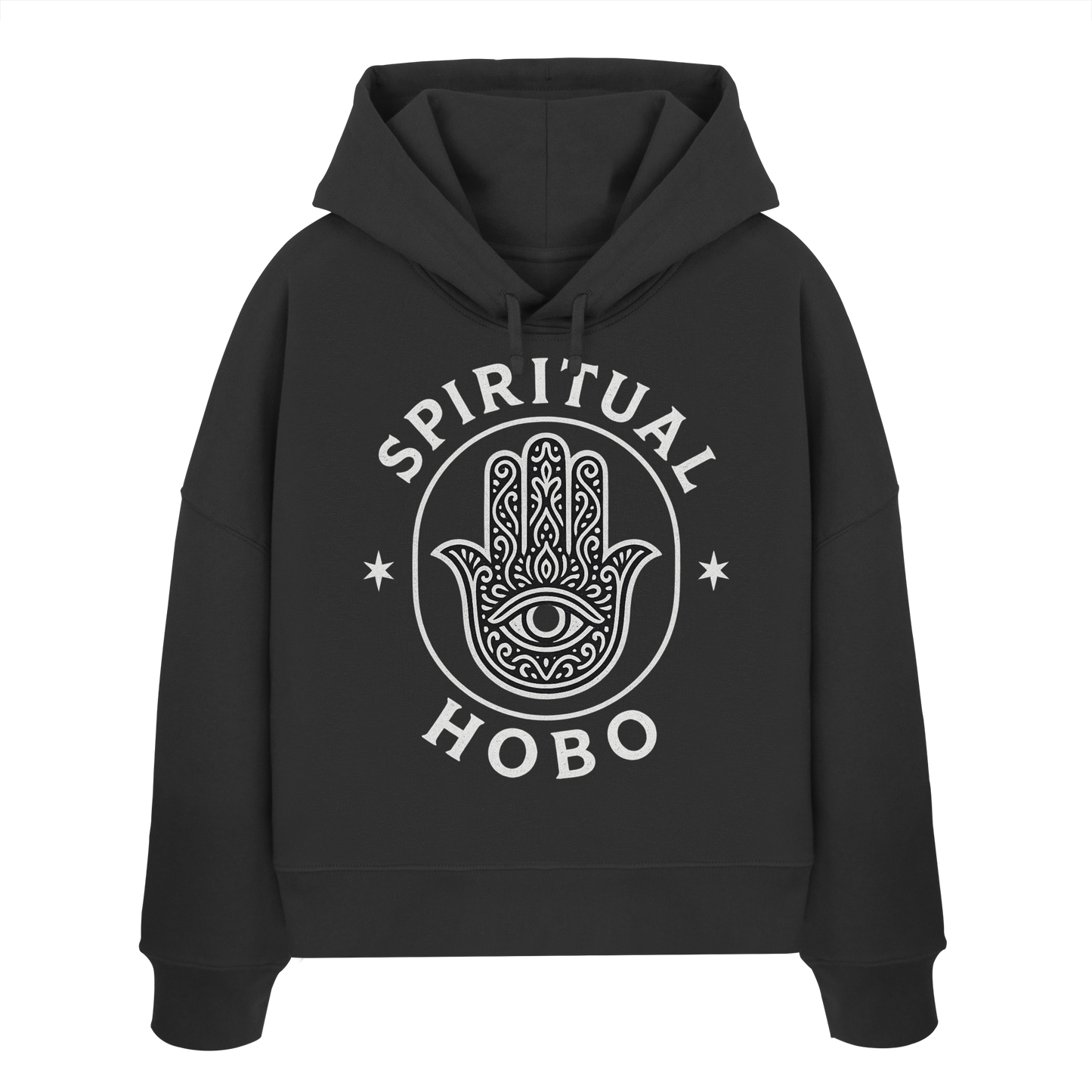 Spiritual Hobo Hamsa - Womens Organic Boxcut Hoodie